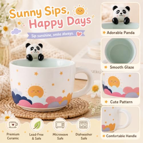 12oz Cute 3D Panda Ceramic Coffee Mug - Variation: Panda / 12 Ounces