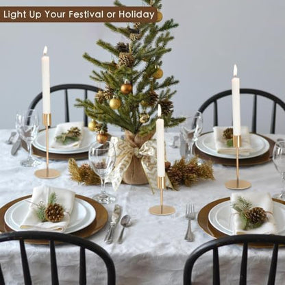 Gold Candlestick Holders Set of 54 - Elegant Metal Taper Candle Stands for Wedding & Home Decor - Variation: Gold / A-Candlestick Holders-54