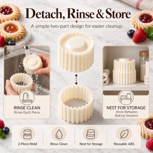 White Sunflower Patterned Round Mooncake Mold Double Ended Pastry Cutter