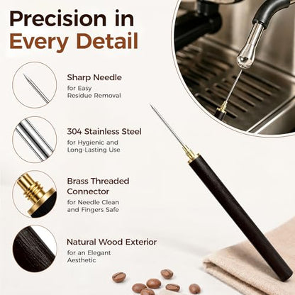 Steam Wand Cleaning Tool for Espresso Machines - Black, 10cm