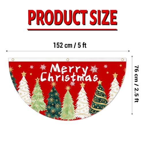 Colorful Christmas Tree Flag Set - 2.5 x 5 ft Holiday Banner with Carnival Design - Variation of Colorful-11