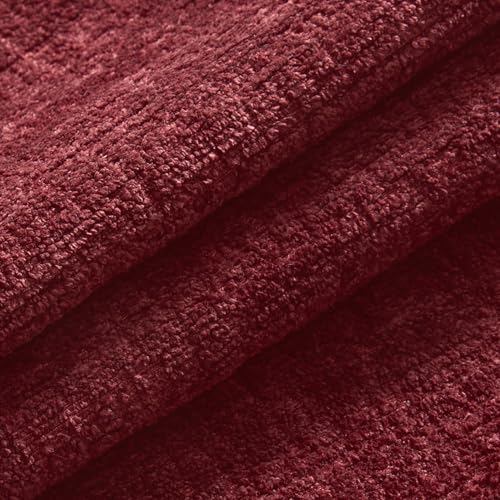 MIULEE Burgundy Textured Chenille Couch Pillow Covers 18x18 Pack of 2