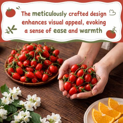 Artificial Red Cherry Tomatoes Set - Realistic Faux Fruit Decor, 100 Pcs