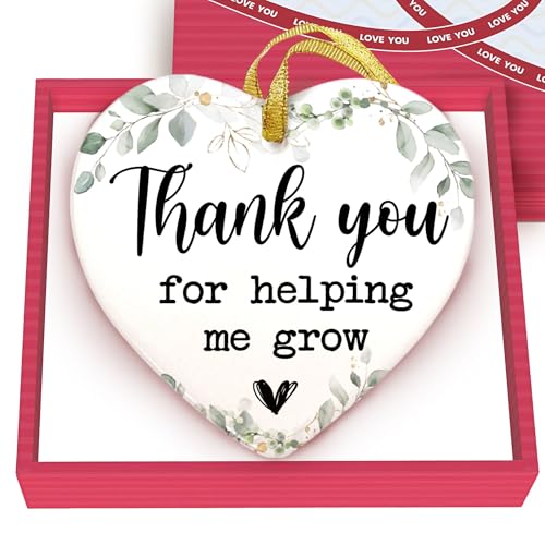 Thank You for Helping Me Grow Teacher Appreciation Christmas Ornament - Holiday Gift