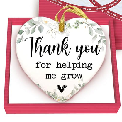 Thank You for Helping Me Grow Teacher Appreciation Christmas Ornament - Holiday Gift