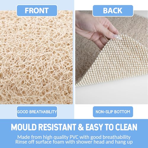 Hargiis Non-Slip Bathtub Mat, Anti Slip Shower Mat, Fast Drying Bathtub Mats, Foot Scrubber Mat, Anti Slip Mat for Tub, Floor, Bathroom, Kitchen, Home, Hotel (Black 24"×16")