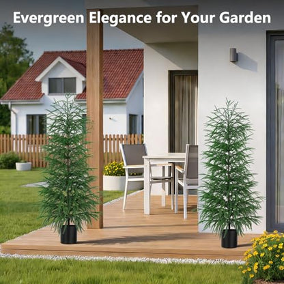 Norfolk Pine Tree Artificial Indoor Outdoor 5FT with Pot - 2 Pack