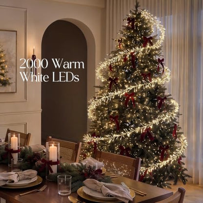 2000 LED Floating Spiral Christmas Tree Lights - 60ft Outdoor Decor