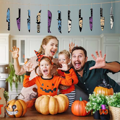 12pcs Horror Wooden Knife Ornaments for Halloween Tree Decorations