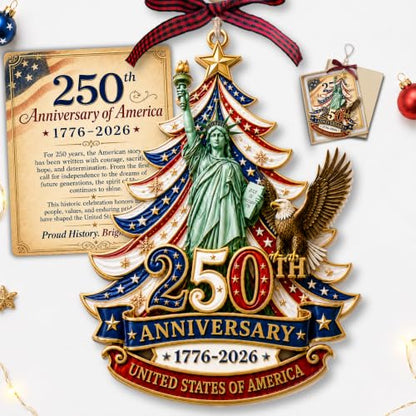 250th Anniversary Patriotic Christmas Ornament - USA Flag Wooden Ornament - Variation of THIS listing