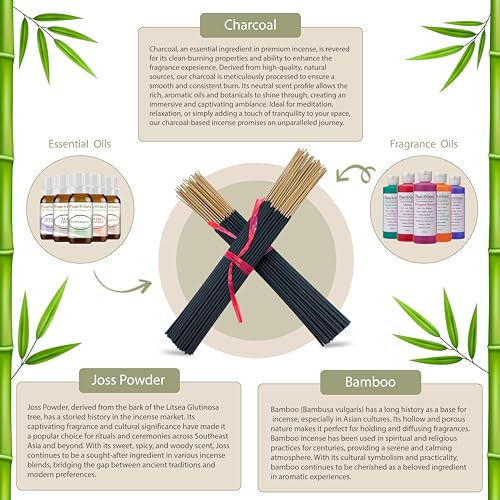 Nag Champa Incense Sticks 11" Bulk - 1 Bundle 85 to 100 Sticks - Smooth and Clean Long Burn Time, 45 to 60 Minutes.