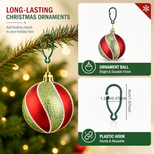 Christmas Plastic Ornament Hooks Set - Green, 100 Pcs for Tree Decoration