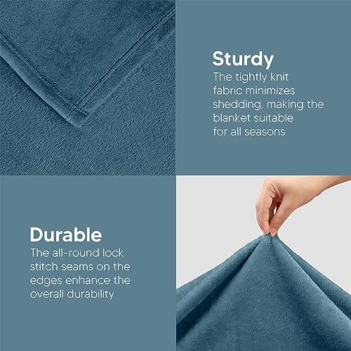 Utopia Bedding Fleece Blanket King Size Stone Blue 300GSM (90x102 Inches) Luxury Soft Bed Blanket (Bulk Pack of 9)