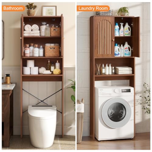 Over Toilet Storage Cabinet Bathroom Organizer with Adjustable Shelves