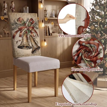 Christmas Snowman Chair Covers 12 Pack - Winter Holiday Slipcovers for Dining Chairs