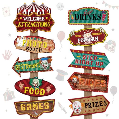 Halloween Carnival Directional Signs - 20 Pack for Party Decorations