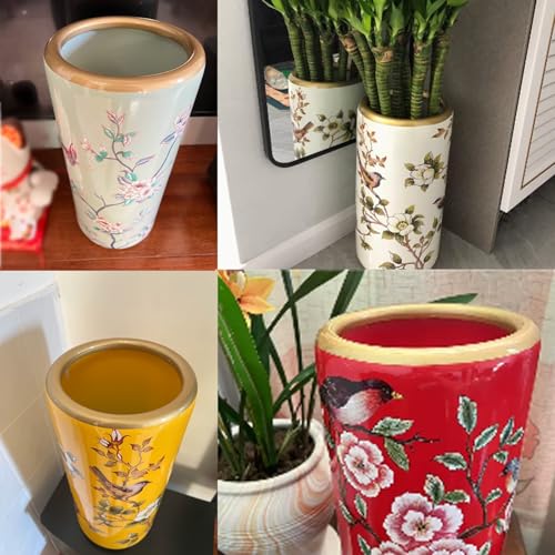 Ceramic Umbrella Stand Holder for Entryway - 45x20cm Floor Vase & Storage Bucket
