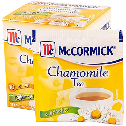 McCormick 10 Count Caffeine Free Chamomile Tea Bags, 0.42 oz (Pack of 12)