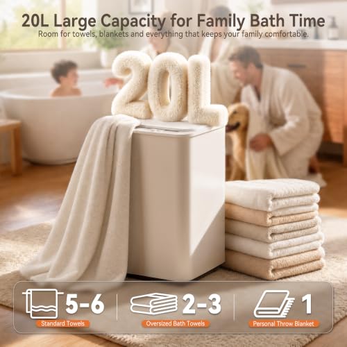 Manastin Heated Towel Warmer with Fragrance Disc Holder - White