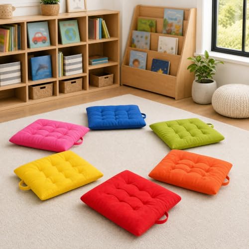Green 16-Inch Floor Cushion for Meditation, Reading & Home Decor - Light Green