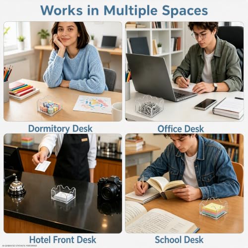 Scalloped Acrylic Sticky Note Holder for Desk Organization