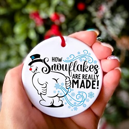 Funny Christmas Ornament Snowman Farting Gag Gift - Stocking Stuffer