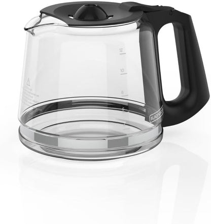 BLACK+DECKER CaféCraft 12-Cup Programmable Coffee Maker - Stainless Steel Drip Design with Vortex Showerhead & Strength Selector