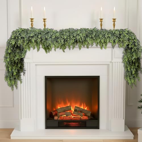 9 FT Artificial Cedar Garland Christmas Wreath Decor Indoor Outdoor Green Faux Pine