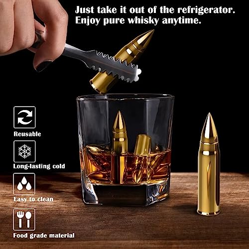 Whiskey Decanter Set with Glasses and Stones - Gift for Men & Dad