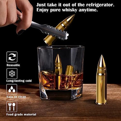 Whiskey Decanter Set with Glasses and Stones - Gift for Men & Dad