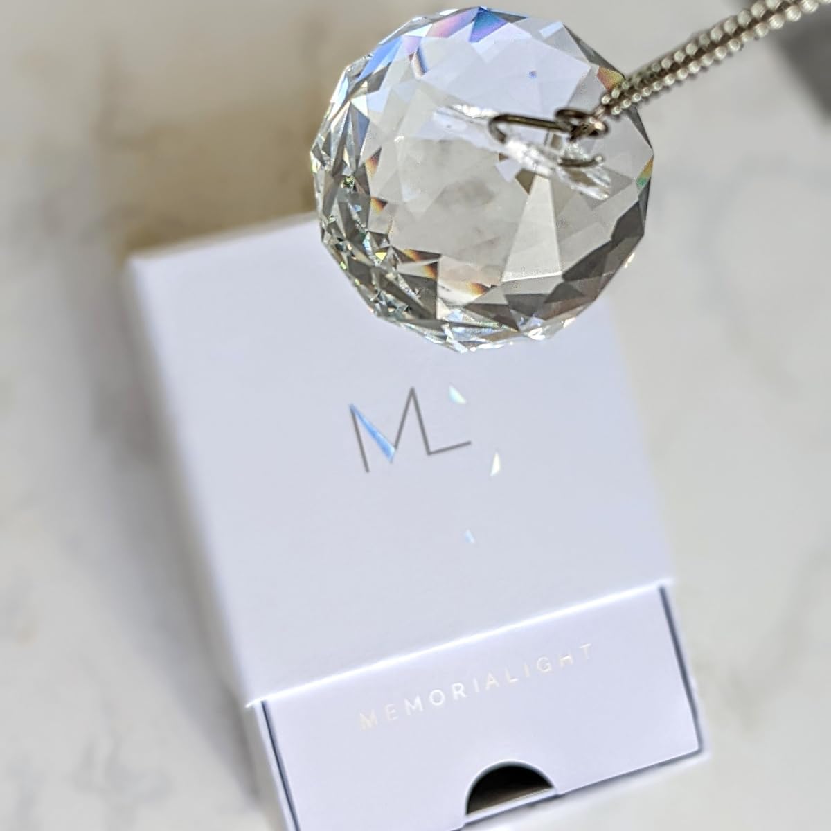 Memorialight Crystal Ornament | 40mm Rainbow Maker - Unique Grief Gift for Loved Ones & Sympathy