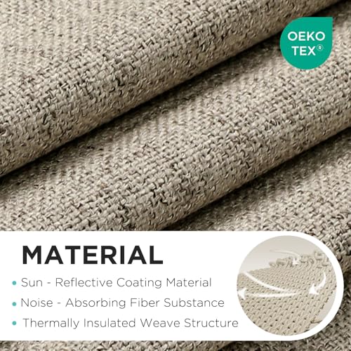 Joydeco Linen No Drill Cordless Roman Shades Blackout 34.5 W x 72 H