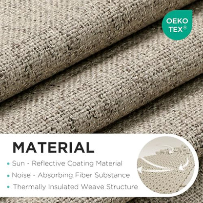 Joydeco Linen No Drill Cordless Roman Shades Blackout 34.5 W x 72 H