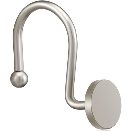 CHICTIE Nickel Shower Curtain Hooks, Rustproof Shower Curtain Rings for Bathroom, Metal Shower Hooks for Shower Curtain Rod, Modern Decorative Shower Curtain Hangers Set of 12, Round Heavy Duty Design