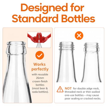Manual Bottle Capper Tool for Homebrewing with 150 Crown Caps