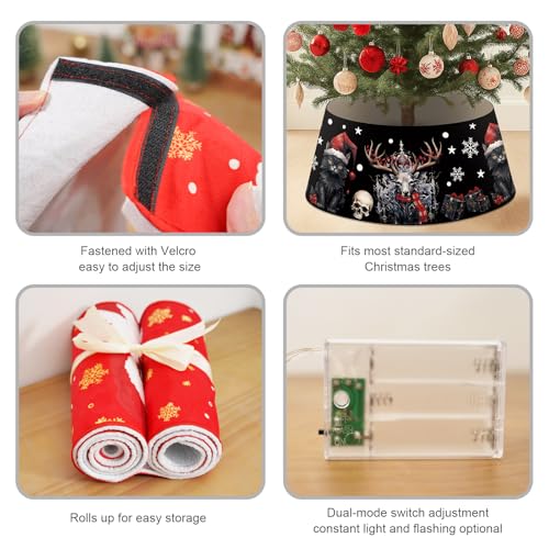 LED Christmas Tree Collar with Spooky Black Ring for Holiday Decor