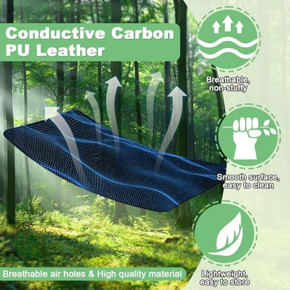 Grounding Mattress Pad 54x78 Inches - Conductive PU Leather Earth Connection Sheet with Outlet Tester & Cord
