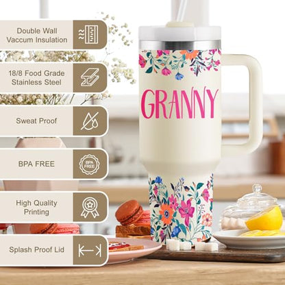 Granny Gifts 40oz Stainless Steel Tumbler - Granny Variation