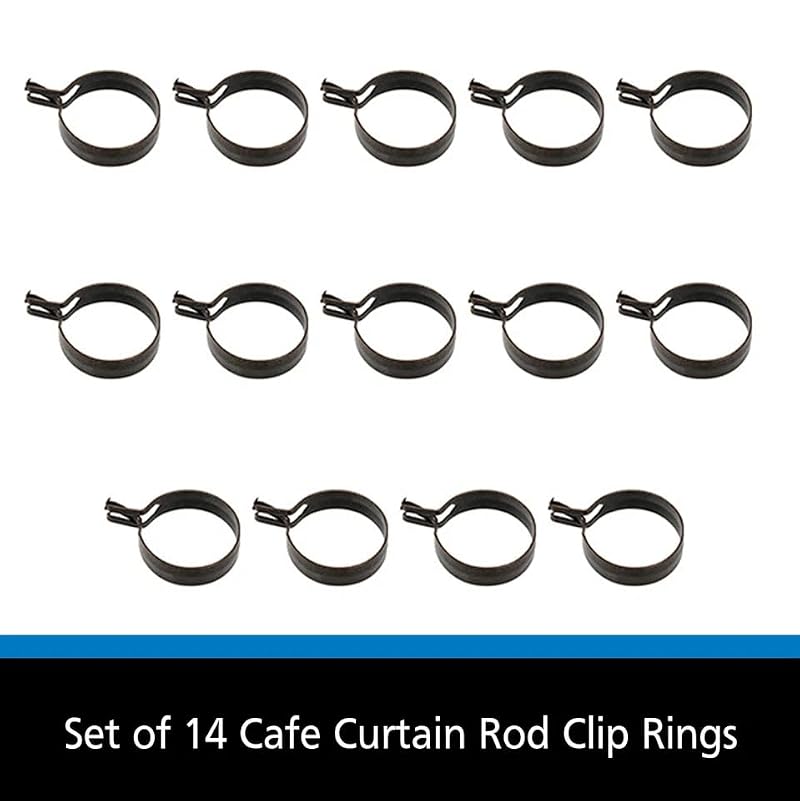 Heavy-Duty Bronze Curtain Clip Rings 14-Pack - 3/4 Inch Metal Drapery Rings for Window Decor