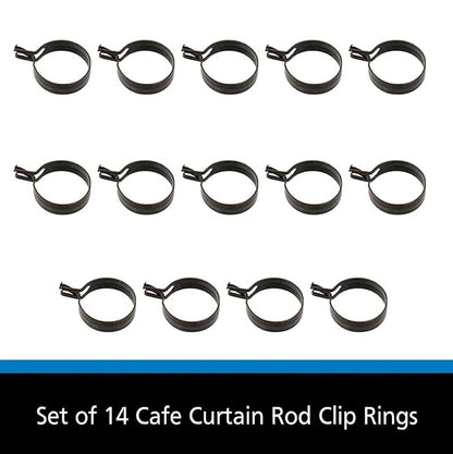 Heavy-Duty Bronze Curtain Clip Rings 14-Pack - 3/4 Inch Metal Drapery Rings for Window Decor