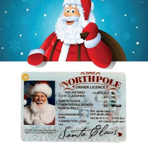 Santa Flying License Ornament with Sleigh Key Box Christmas Decor