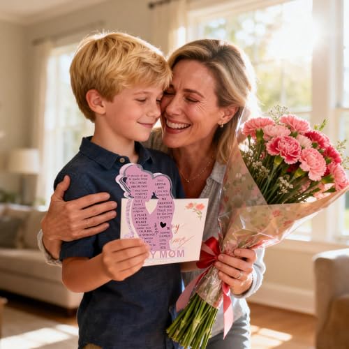 Mother Son Gift Acrylic Plaque - Mom Birthday & Holiday Keepsake - Mom-Son Variation