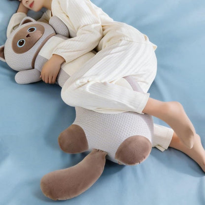 Grey Long Cat Plush Body Pillow for Side Sleep Support 39in