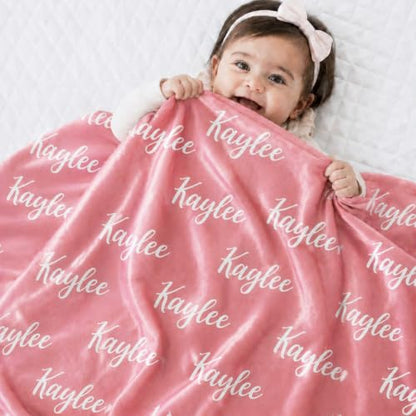 Personalized Baby Blanket with Name - Soft Fleece Nursery Throw for Girls and Boys