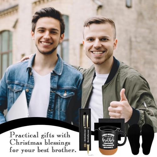 Brother Gifts Set - Coffee Mug Socks Pen Card Gift Box for Brothers