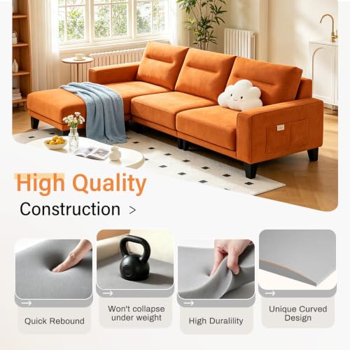 Gray Couch Cushion Support 22x22x2.4 Inch - 3 Pack Curved Foam Inserts