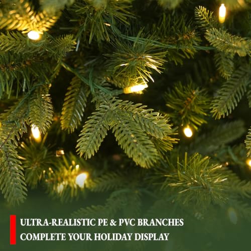6ft Slim Prelit Christmas Tree - Realistic Tips, 1622 PE&PVC Branches, Warm White LEDs - Variation of THIS listing