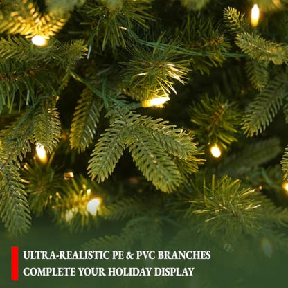 6ft Slim Prelit Christmas Tree - Realistic Tips, 1622 PE&PVC Branches, Warm White LEDs - Variation of THIS listing