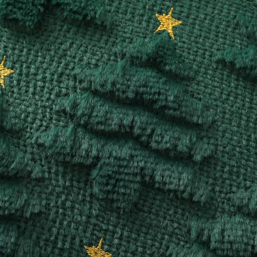 DecorUhome Christmas Tree Dark Green Throw Pillow Covers Set of 2 - 12x20