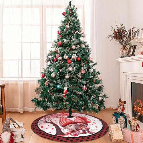 Love Christmas Tree Skirt 36 Inch Holiday Decor Xmas Tree Mat - Red